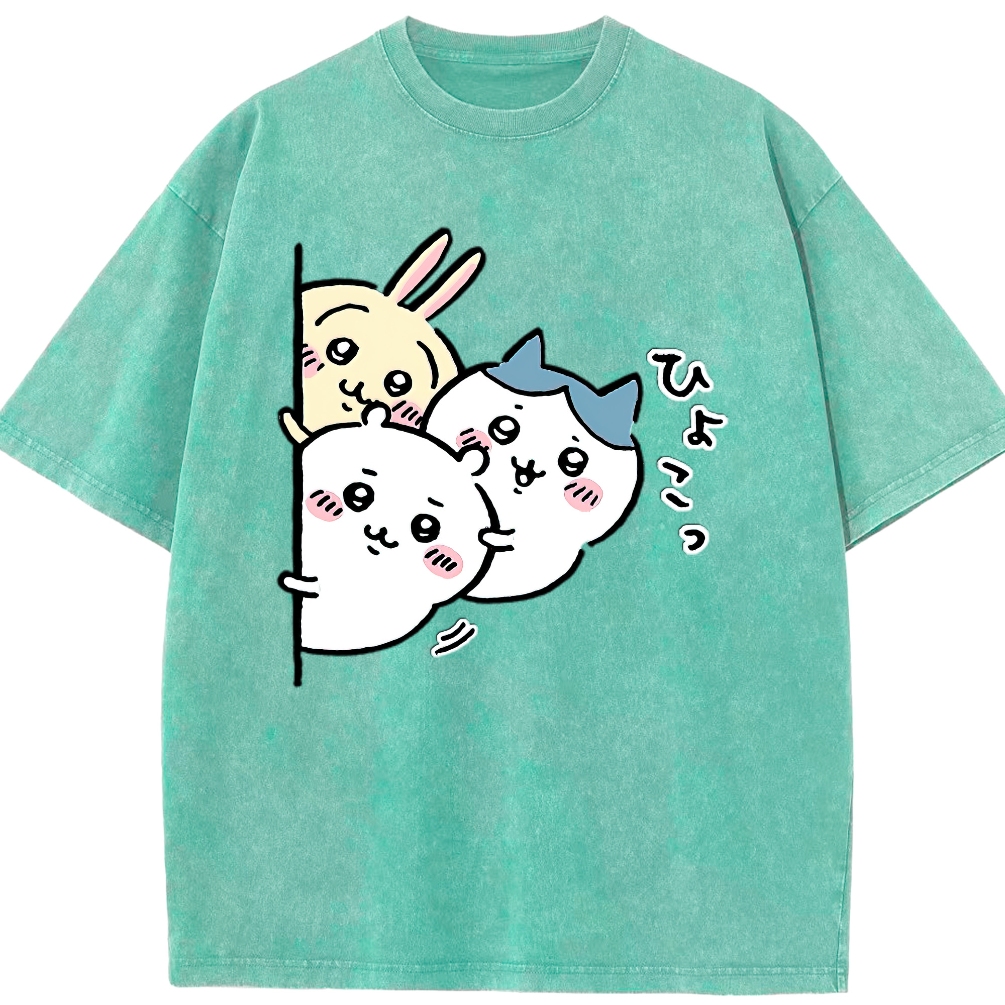 （画像用） ちいかわ うさぎ Chii-kawa usagi 綿100% ヴィンテージ風 半袖Tシャツ（フロントプリント）